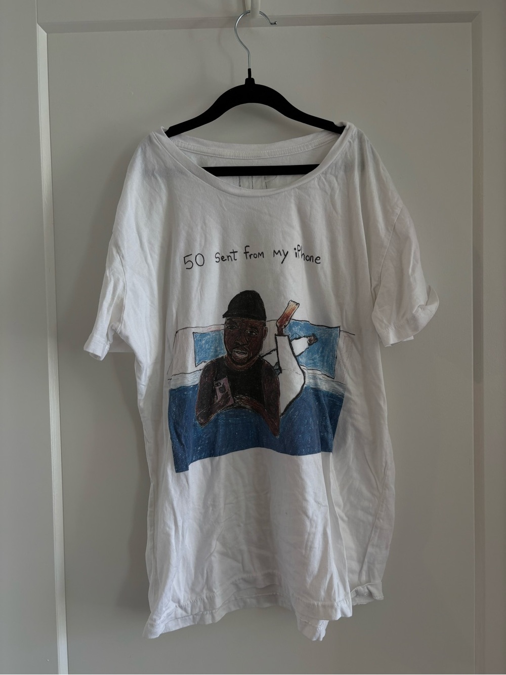 Unfortunate Portrait White Tee with Black Neck Trim